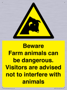 Beware Farm animals can be dangerous. Visitors are advised not to interfere with animals